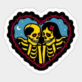 Skeletons love (colors) Sticker